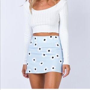 princess polly blue shelly mini skirt